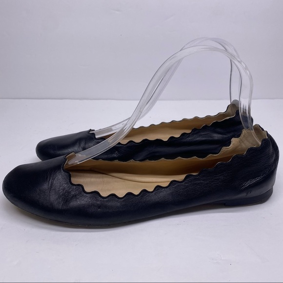 Chloe Lauren Black Leather Ballet Flats - Picture 4 of 5